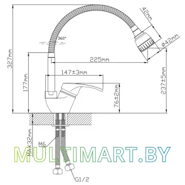 Смеситель AV Engineering AVURS4-A120-558 картинка 2